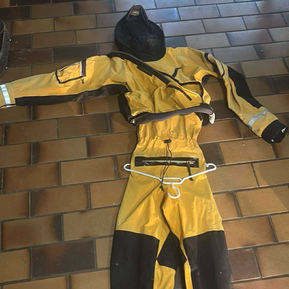 Yellow and Black Men's Dry Suit